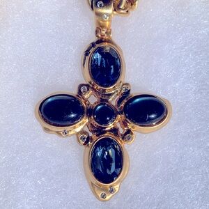 Brighton Versailles Neptune Blue Cross Necklace.